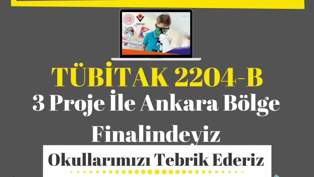 TÜBİTAK 2204-Ankara Bölge Finaline Kalan Projelerimiz